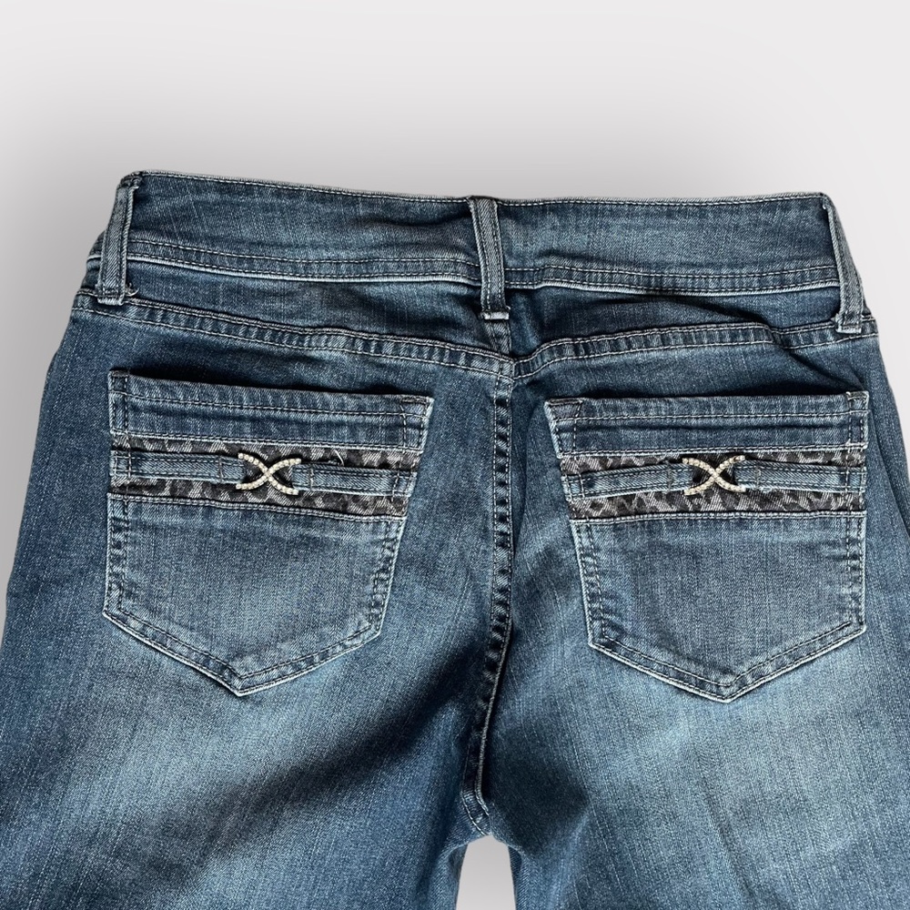 Cache Cheetah Print Lining Embellished Dark Blue … - image 4